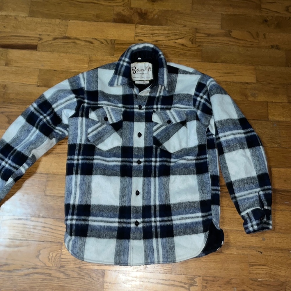 Vintage Briarcliff Sportswear Austria PileLined Wool Plaid ButtonUp M38/40